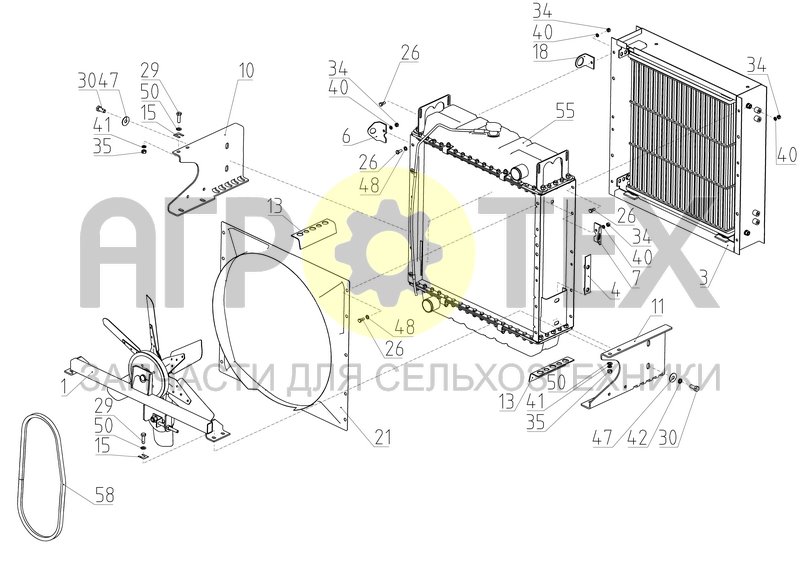 Блок радиаторов (РСМ-5.05.06.070) (№15 на схеме)